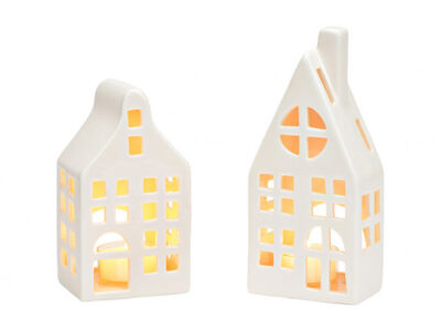 Soport lumanare casuta ceramica